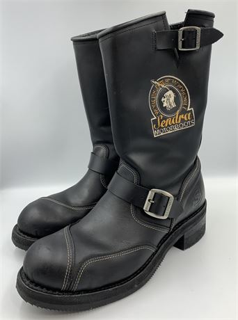 Worlds Finest Motorcycle SENDRA Spanish Black Leather Motorboots sz 10 Boots
