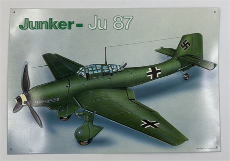1993 AAA Sign Co. JUNKER - JU 87 Plane Embossed Metal Sign