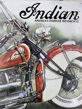 1998 Classic NOS Indian Motorcycle 16” Metal Sign