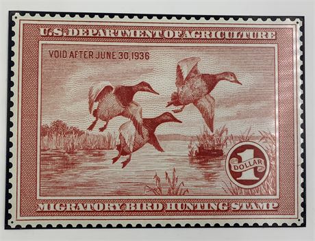 NOS 1990s US Dpt of Agriculture Migratory Bird Stamp Metal Advertising Sign