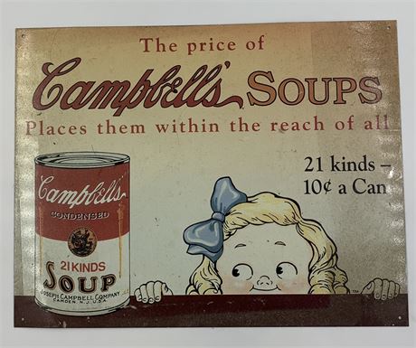 2001 Campbell’s Soup 16” Metal Advertising Sign