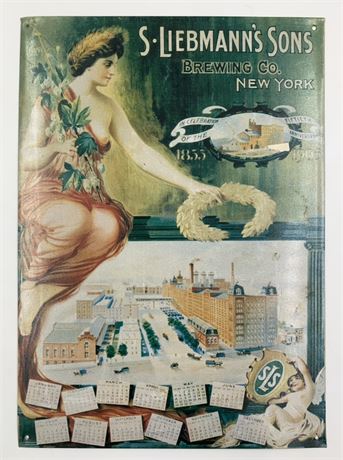 1993 S Liebmann’s Sons Brewing Co New York 16” Metal Advertising Sign