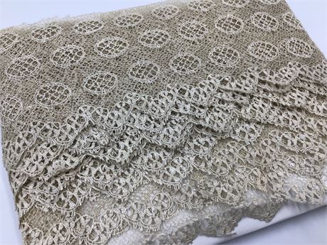 5.6 Yards Antique Needle Lace Salvaged Handmade 4 1/2” wide Garment Trim