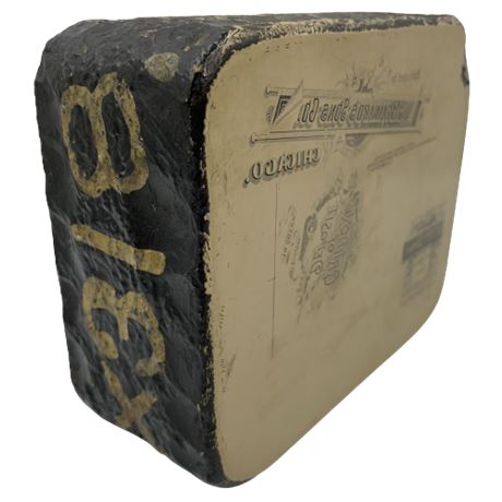 Antique Lithograph Printing Stone for S. Brainard’s & Sons Co. Chicago