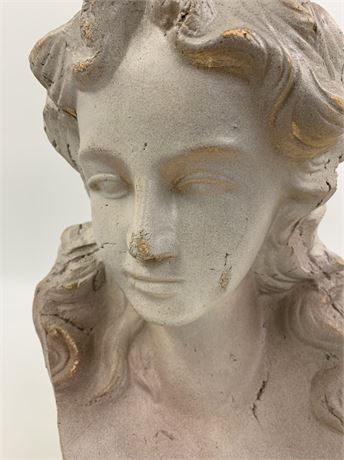Hefty Terracotta Garden Goddess 16” Tall Bust Sculpture