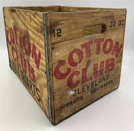 Vintage Cotton Club Cleveland OHIO Cocktail Bar Bottle Storage Crate