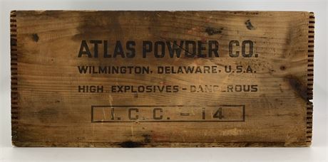 20” Atlas Powder Co. High Explosives Dovetailed Antique Crate