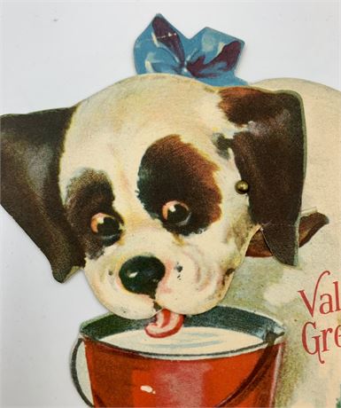 Adorable Vintage Mechanical Spotted Dog Valentine