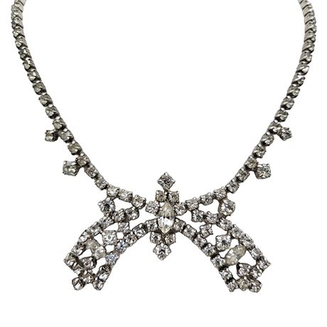1950s Bow/Collar Rhinestone Necklace