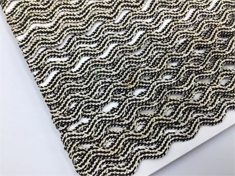 11 Yards of Finely Woven Black & Cream Vintage Rickrack Garment Trim