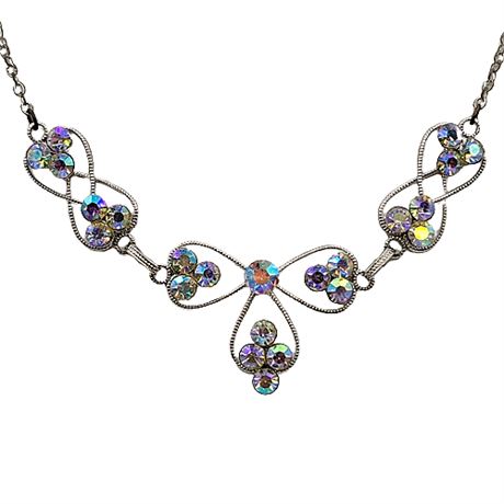 Vintage Aurora Borealis Rhinestone Necklace