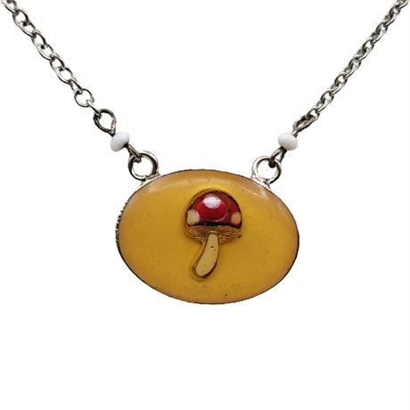 Vintage Magic Mushroom Necklace