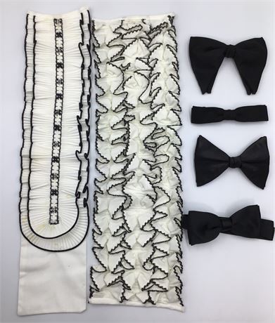 6 pc Vintage 1960s Era Men’s Black Tie Dinner Ensemble Accessories