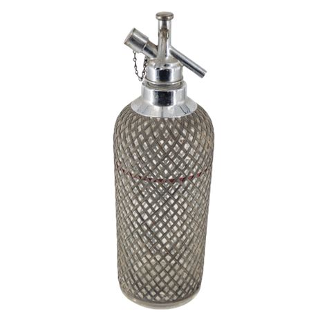 Vintage 1930's Art Deco Wire Mesh Sparklets Seltzer/Spritzer Bottle