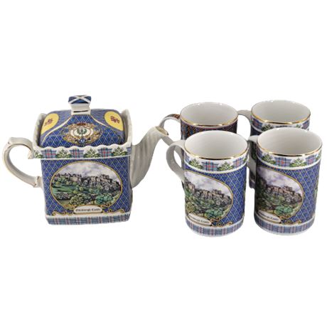 James Sadler Edinburgh Castle & Royals Tea Pot & Mugs