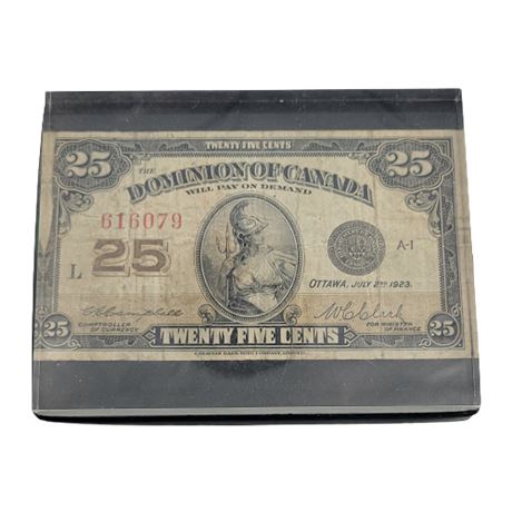 Dominion of Canada Twenty Five Cent Note