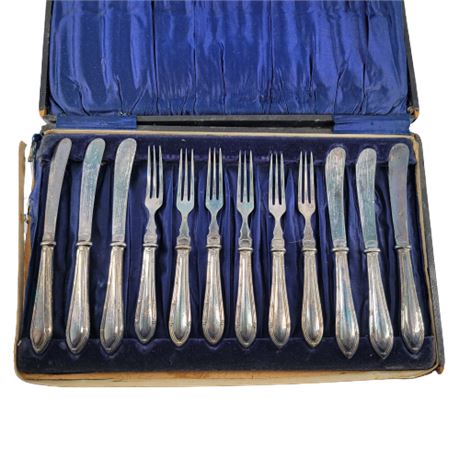 Vintage E.P.N.S Silver-plate Fork & Knife Set