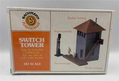 NOS Bachmann Switch Tower HO Scale Train Building Model, Unassembled