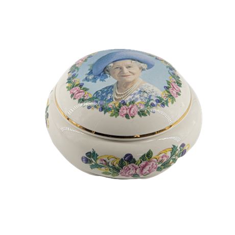 Prinknash Abbey Pottery Gold Decorated Ceramic Queen Elizabeth Jar