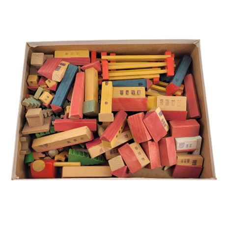 Vintage Wood Block / Building Toy Lot