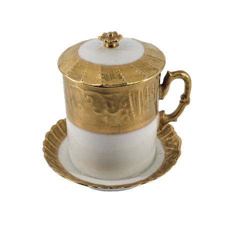 Limoges Handpainted Jam Container