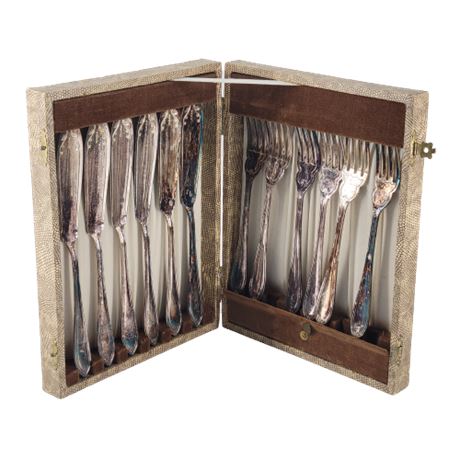 Vintage RVALS Silver-plate Fork & Knife Set