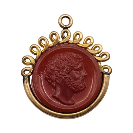 Victorian Gold Filled Carnelian Cameo Pendant