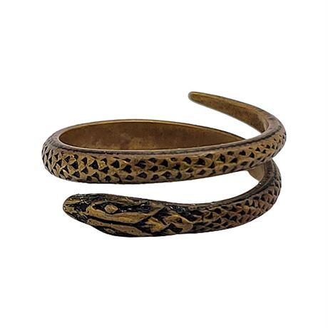 Vintage Egyptian Revival Copper Snake Ring Sz 7