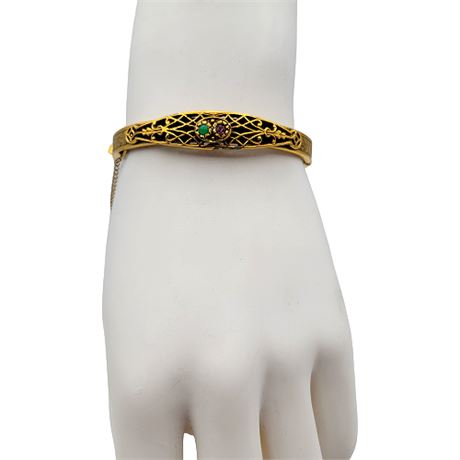 Vintage Victorian Revival Suffragette Clamper Bangle Bracelet