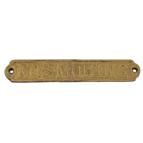 Antique Brass No Smoking Sign