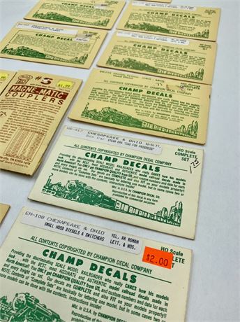 11 Envelopes HO Scale Chesapeake and Ohio Champ Railroad Decals & Couplers