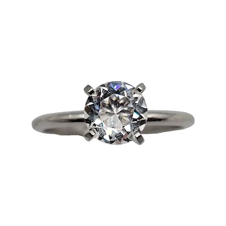 Vintage Uncas 1.25 Ct. CZ Solitaire Ring Sz 8