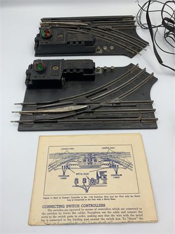 Pair No 1122 Lionel Trains Remote Control 027 Non-Derailing Railroad Switches