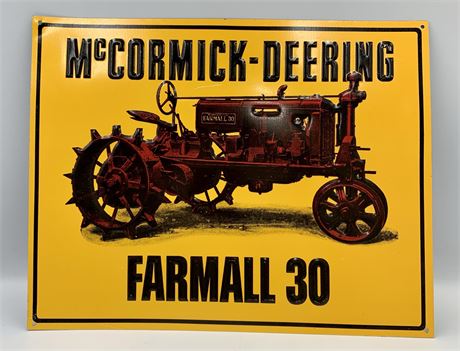 Vintage McCormick-Deering Farmall 30 Metal Tractor Sign