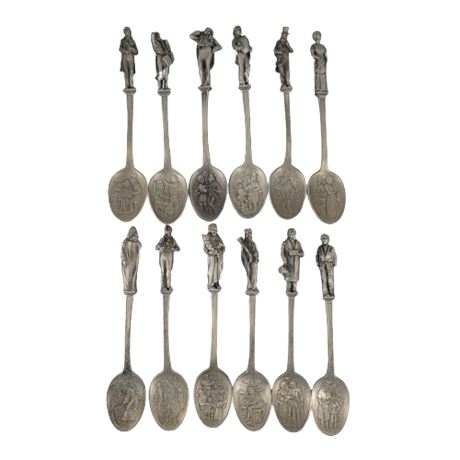 A Christmas Story Lot of 12 Pewter Spoons