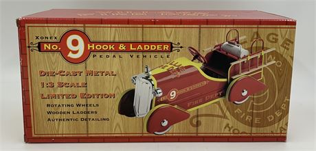 NOS No. 9 Hook & Ladder 1:3 Die-Cast Metal Pedal Vehicle Model in the Box