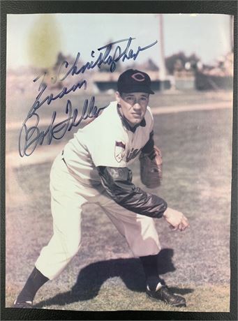 Signed Bob Feller 10x13 Autographed Baseball Photograph