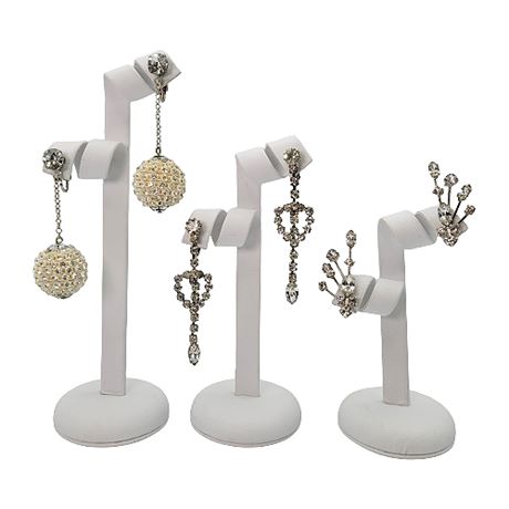 Vintage Rhinestone Clip-On/Screwback Statement Earrings Lot