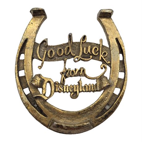 Vintage Good Luck From Disneyland Metal Horseshoe Souvenir