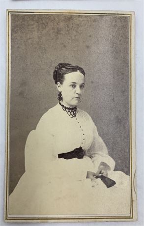 9 1860s era Ladies Carte de Visite Photographs, Tax Stamp