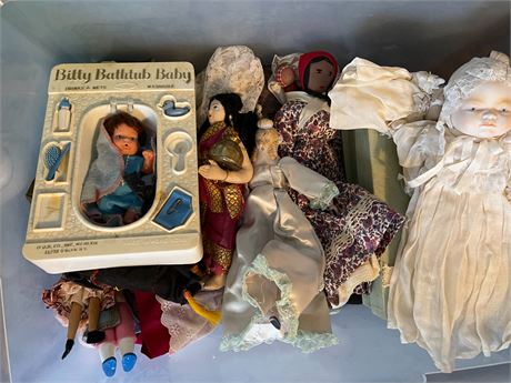 Box Lot of Assorted Dolls