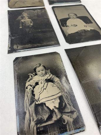 6 Victorian era Children’s Tin Type Photographs