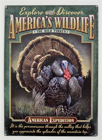 American Expedition 3 Dimensional Wild Turkey America’s Wildlife Tin Sign