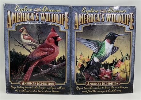 2 American Expedition 3 Dimensional Cardinal America’s Wildlife Tin Sign