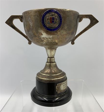 Vintage 1961 Petite 4 3/4” Silver Plate Football Amateur Winner Cup Trophy Urn