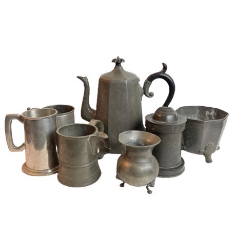 Vintage & Antique English Pewter Lot