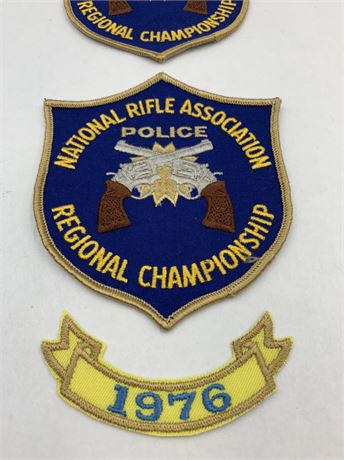 3 pc Large 5 1/4” 1976 Police Regional Championship NRA Jacket Patch