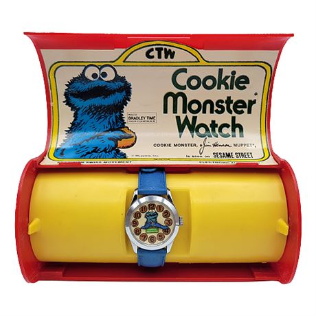 Vintage Bradley Time Cookie Monster Sesame Street Watch