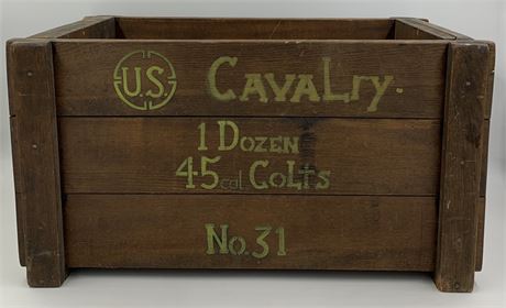 US Cavalry 1 Dozen 45 Caliber Colt No 31 Heavy Wood 24” Gun Crate