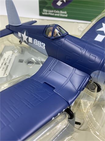 NOS GI Joe F4U Corsair & Pappy Hasbro Die Cast Metal Airplane Bank